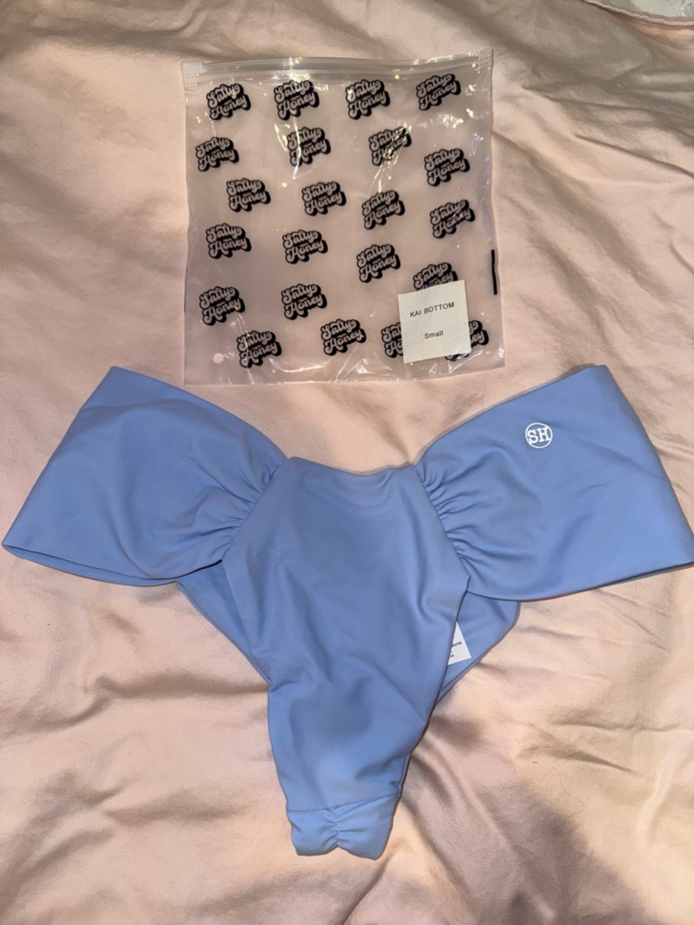 Seea Kai High-Cut Bikini Bottom in Light Blue